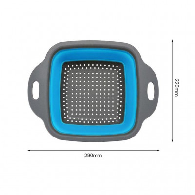 Дуршлаг силиконовый PRC - Collapsible Filter Baskets складной квадрантный 2 шт в комплекте Синий