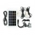 Фонарь аккумуляторный 1 LED 5 W + 22 SMD, выносная солнечная панель, выносные 2 led лампы, кабель для зарядки телефона-планшета INTERTOOL LB-0105