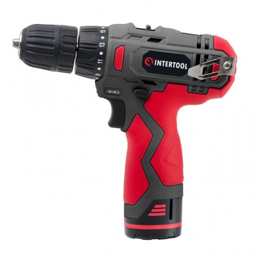 Дриль-шуруповерт акумуляторний Li-Ion, 12В, 30 Нм, 2 швидкості INTERTOOL DT-0310