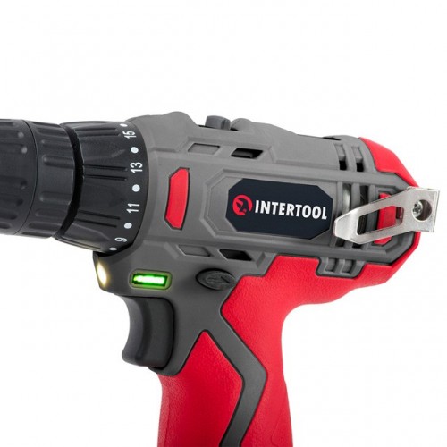 Дриль-шуруповерт акумуляторний Li-Ion, 12В, 30 Нм, 2 швидкості INTERTOOL DT-0310