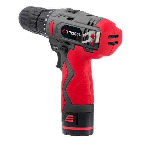 Дриль-шуруповерт акумуляторний Li-Ion, 12В, 30 Нм, 2 швидкості INTERTOOL DT-0310